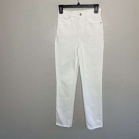MADEWELL Jeans Women 23 The Perfect Vintage White Raw Hem High Rise NO662 - Picture 3 of 14